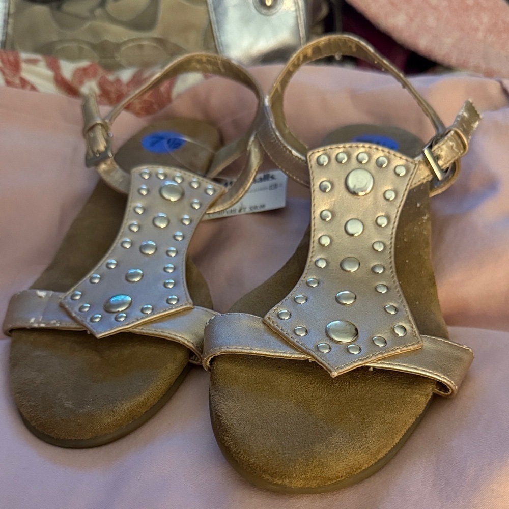 Elegant Gold Studded Women's Sandals